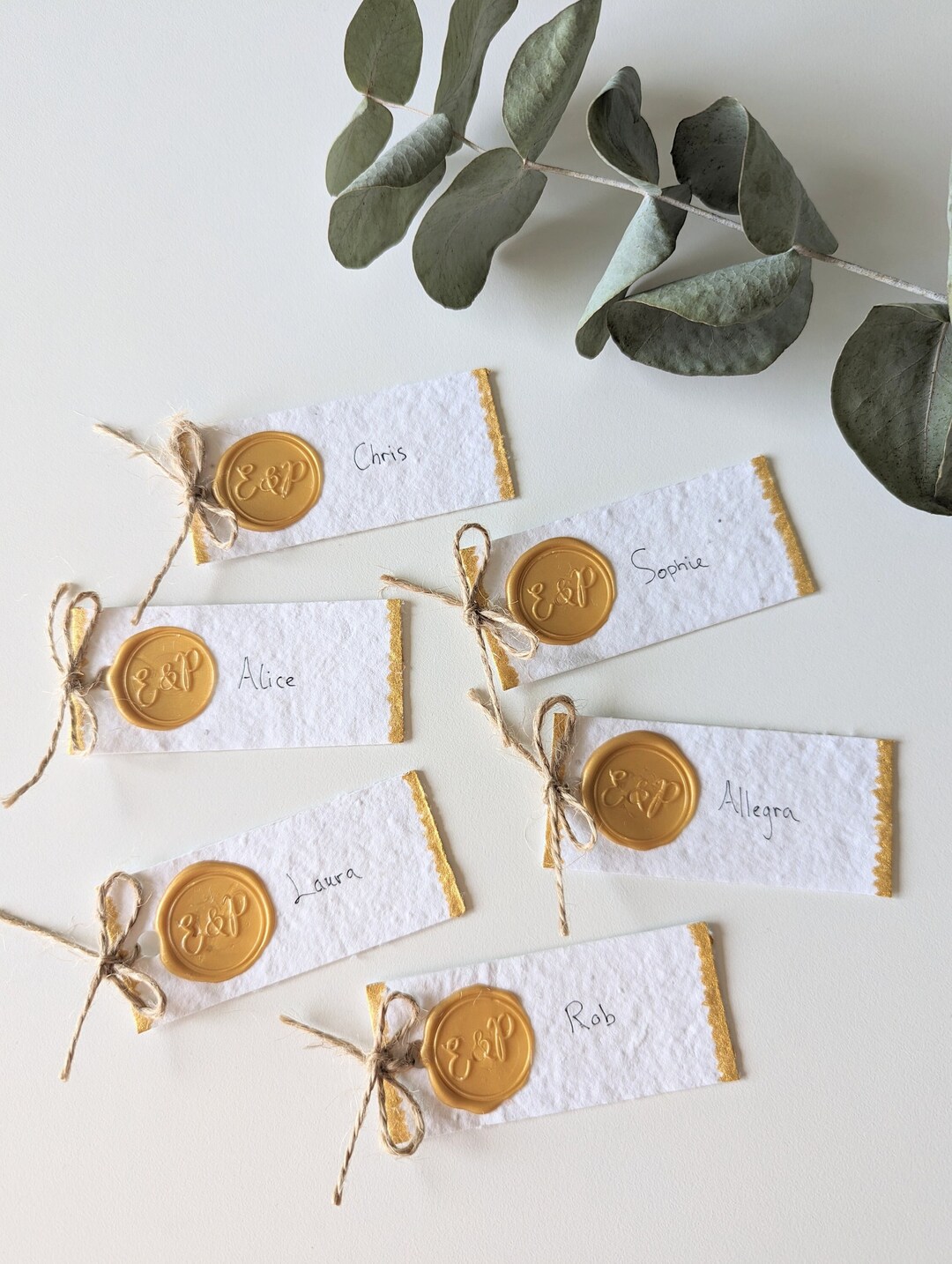 Table Name Tags Examples 150 Handmade Table Name Tags With Personalised Letter Seal - Etsy
