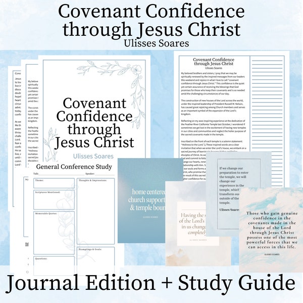 Covenant Confidence through Jesus Christ - Ulisses Soares, Journal Edition Packet, General Conference April 2024, Study Guide, Printable