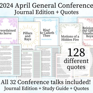 2024 April General Conference Journal Edition, Study Guide, Printable Quotes, Journal Packet, Relief Society, Young Women, Sunday School