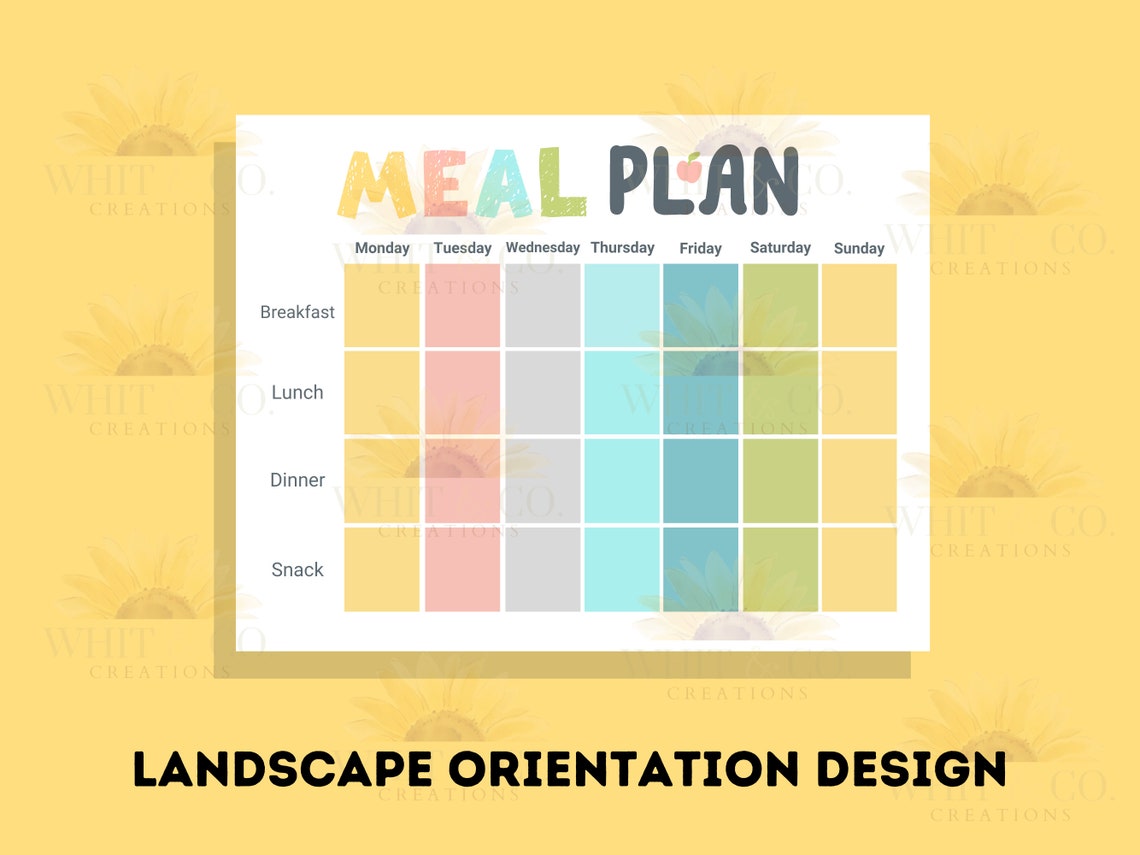 Printable Weekly Meal Planner 7 Day Menu Planner Meal Prep - Etsy