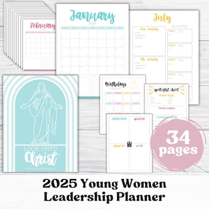 2025 Young Women Leadership Planner, Young Women Binder, YW Theme, LDS Youth Theme, Young Women Planning Guide, Look Unto Christ