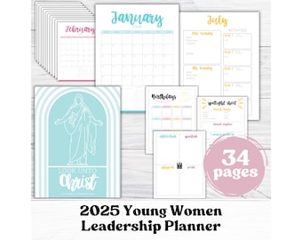 2025 Young Women Leadership Planner, Young Women Binder, YW Theme, LDS Youth Theme, Young Women Planning Guide, Look Unto Christ