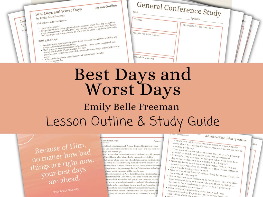 Emixle Outline Best Days and Worst Days - Emily Belle Freeman, Lesson Outline, Study ...