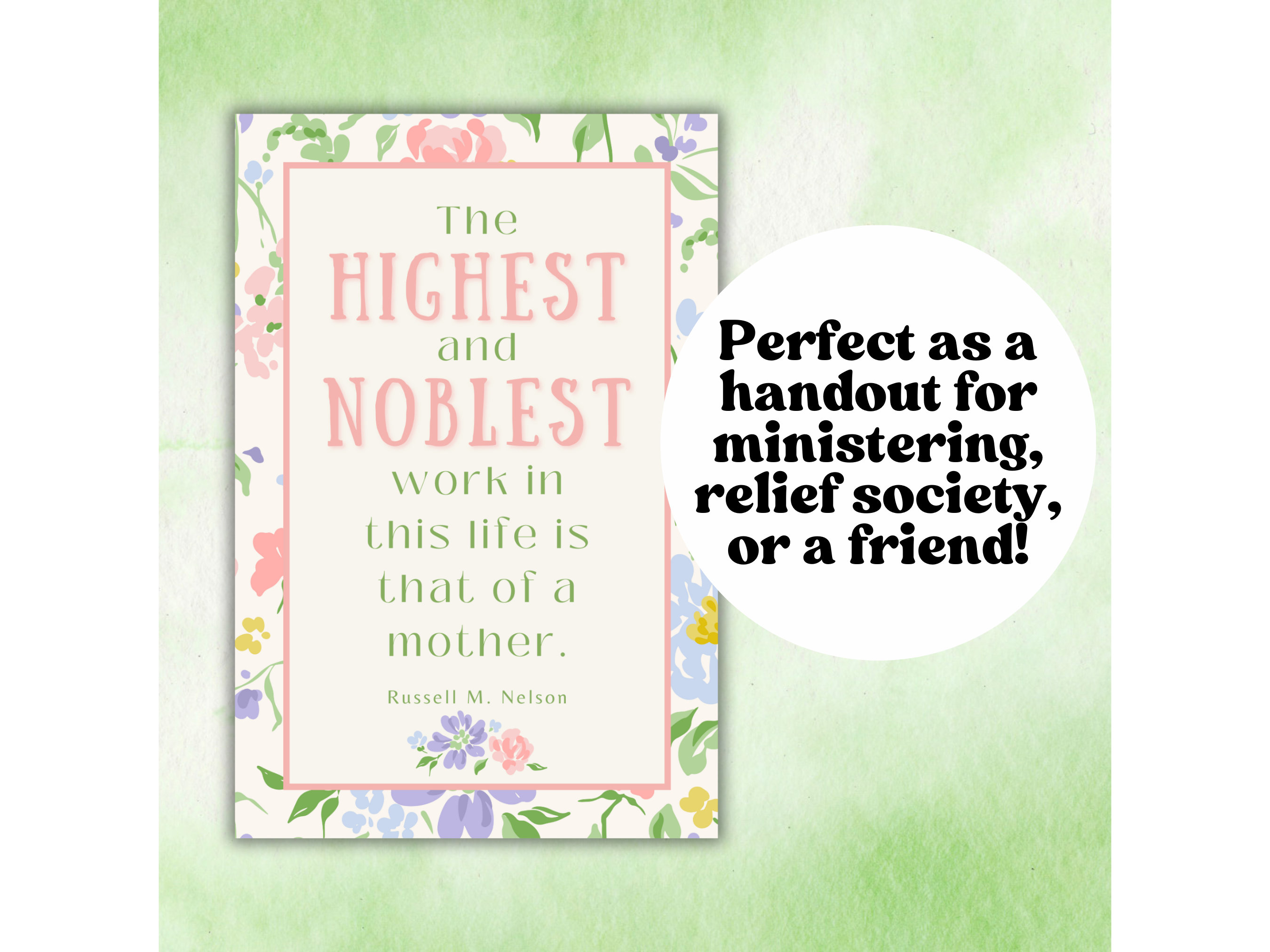 LDS Mother's Day Printable, Mother's Day Quote, Mother's Day Gift ...