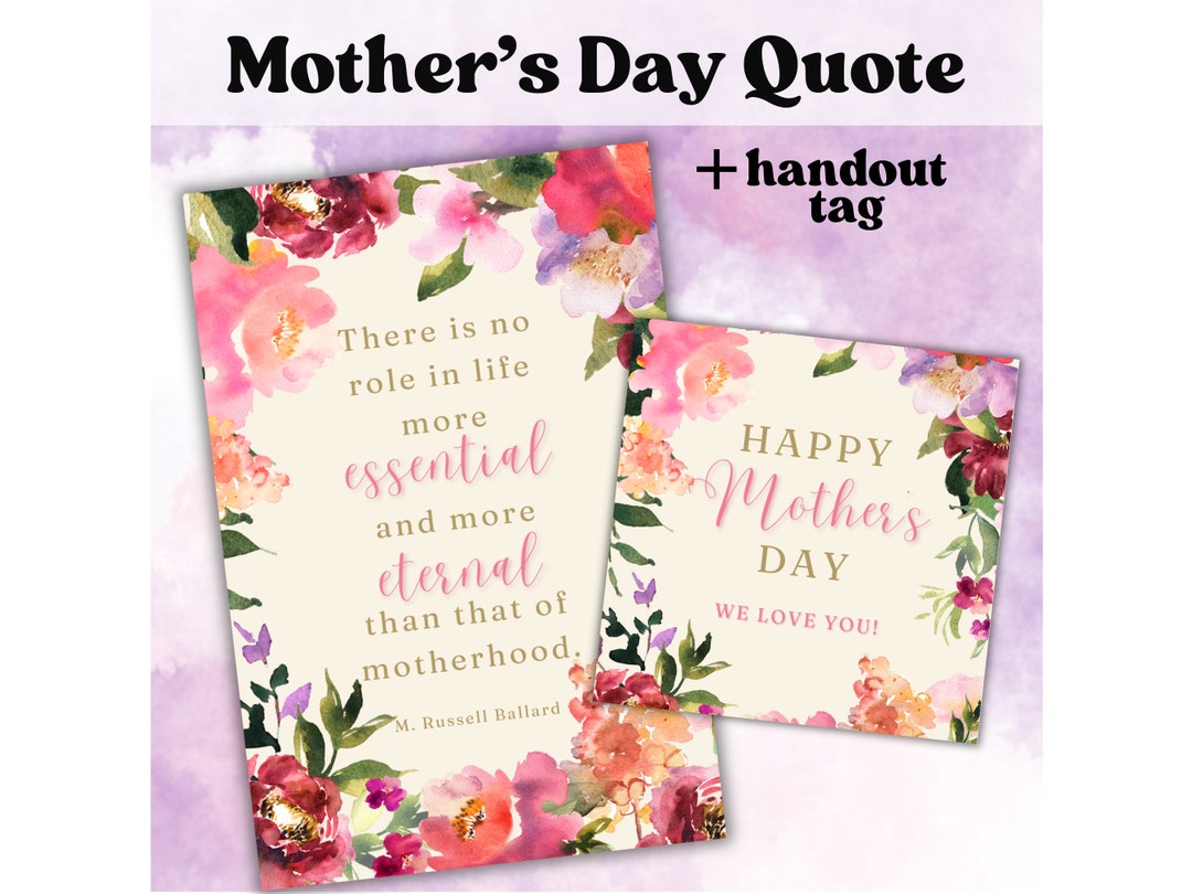 LDS Mother's Day Printable, Mother's Day Quote, Mother's Day Gift ...