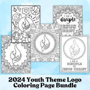 2024 LDS Youth Theme Coloring Page Bundle, I am a Disciple of Jesus Christ Coloring Page, LDS Scripture Coloring Page, Young Women Activity