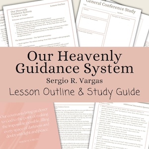 May include: A collection of printed study guides and lesson outlines. The title "Our Heavenly Guidance System" is prominently displayed, along with the author's name, Sergio R. Vargas. The documents feature text and are designed for study.