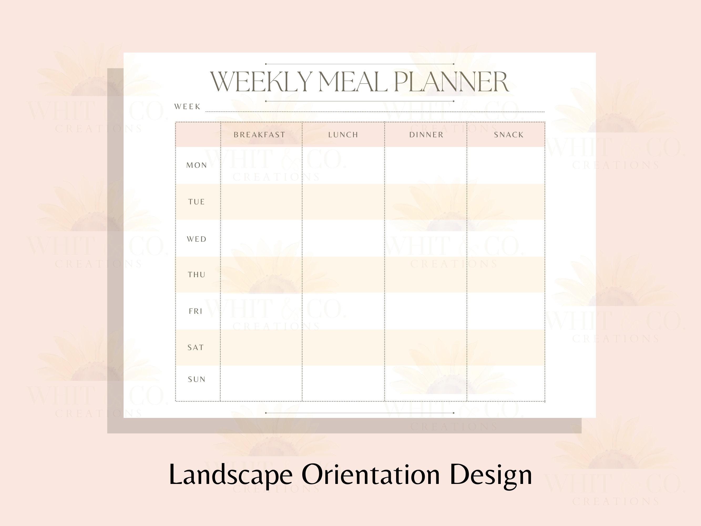 Printable Weekly Meal Planner 7 Day Menu Planner Meal Prep - Etsy