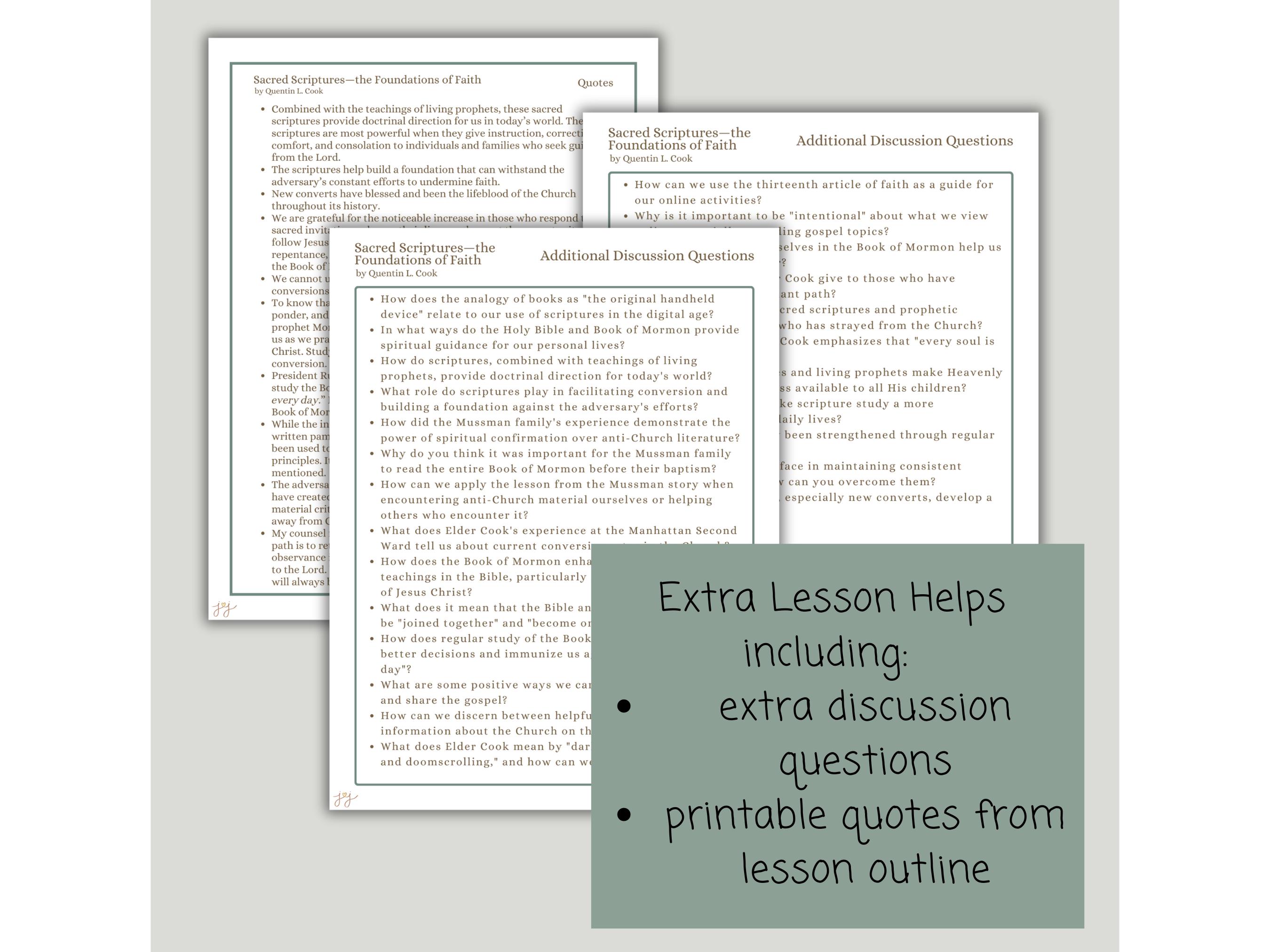 Sacred Scriptures—the Foundations of Faith - Quentin L. Cook, Lesson ...