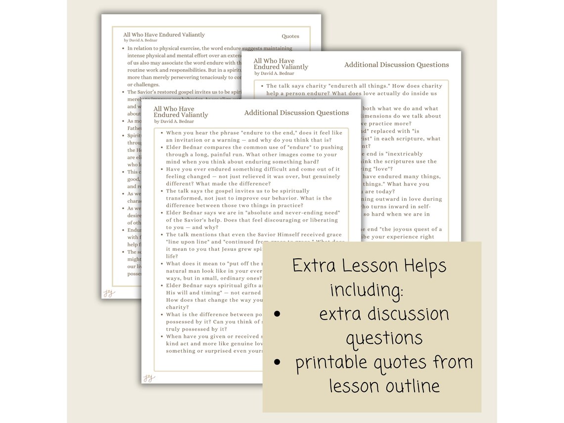 Valiantly Example All Who Have Endured Valiantly - David A. Bednar, Lesson Outline, Study ...