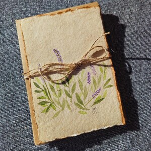 Cartões postais vintage em aquarela de lavanda e sálvia