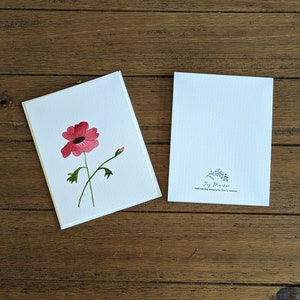 Acuarela agosto amapola 4x6 Tarjetas de felicitación