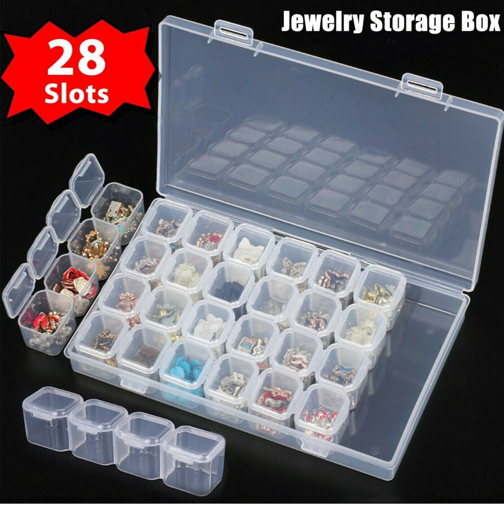 29528 16 grids adjustable plastic jewelry