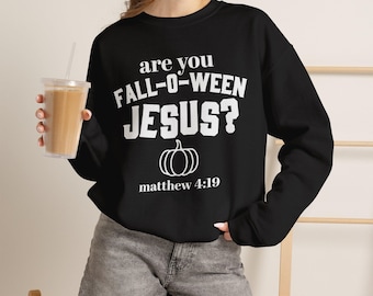 Christliches Herbst-Halloween-Sweatshirt mit Jesus-Motiv, Unisex-Sweatshirt, Folge Jesus, Matthäus-Bibel, Herbstkleidung
