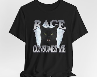 Camiseta divertida con meme de gato, gráfico vintage de gato desquiciado
