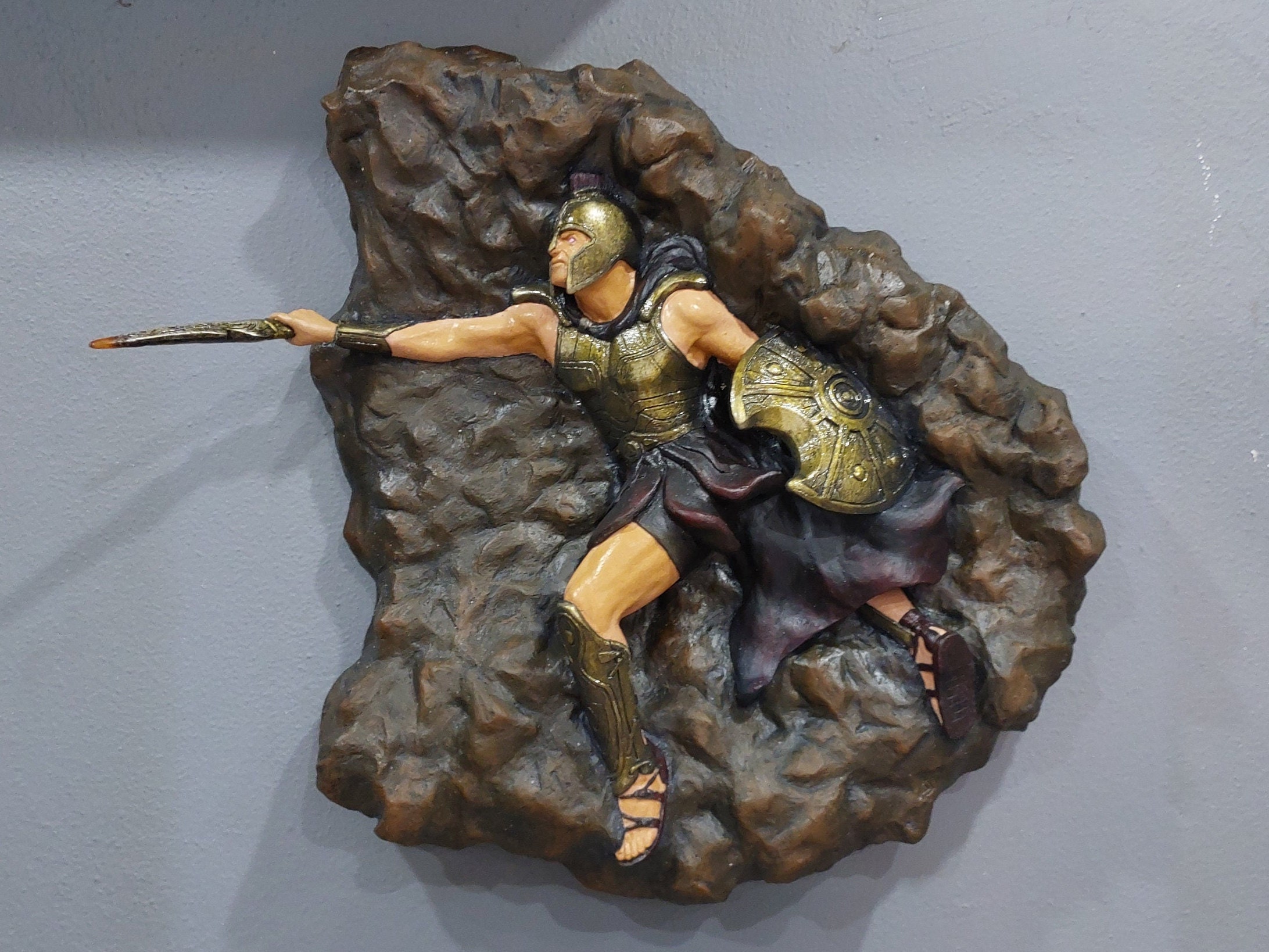 Achilles Warrior Greek Mythology Figure Charge Attack Fight Statue