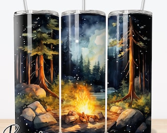 Avvolgi tumbler falò, disegni PNG fuoco, disegni sublimazione tumbler PNG, disegni tumbler skinny da 20 once, download digitale istantaneo #240302T20