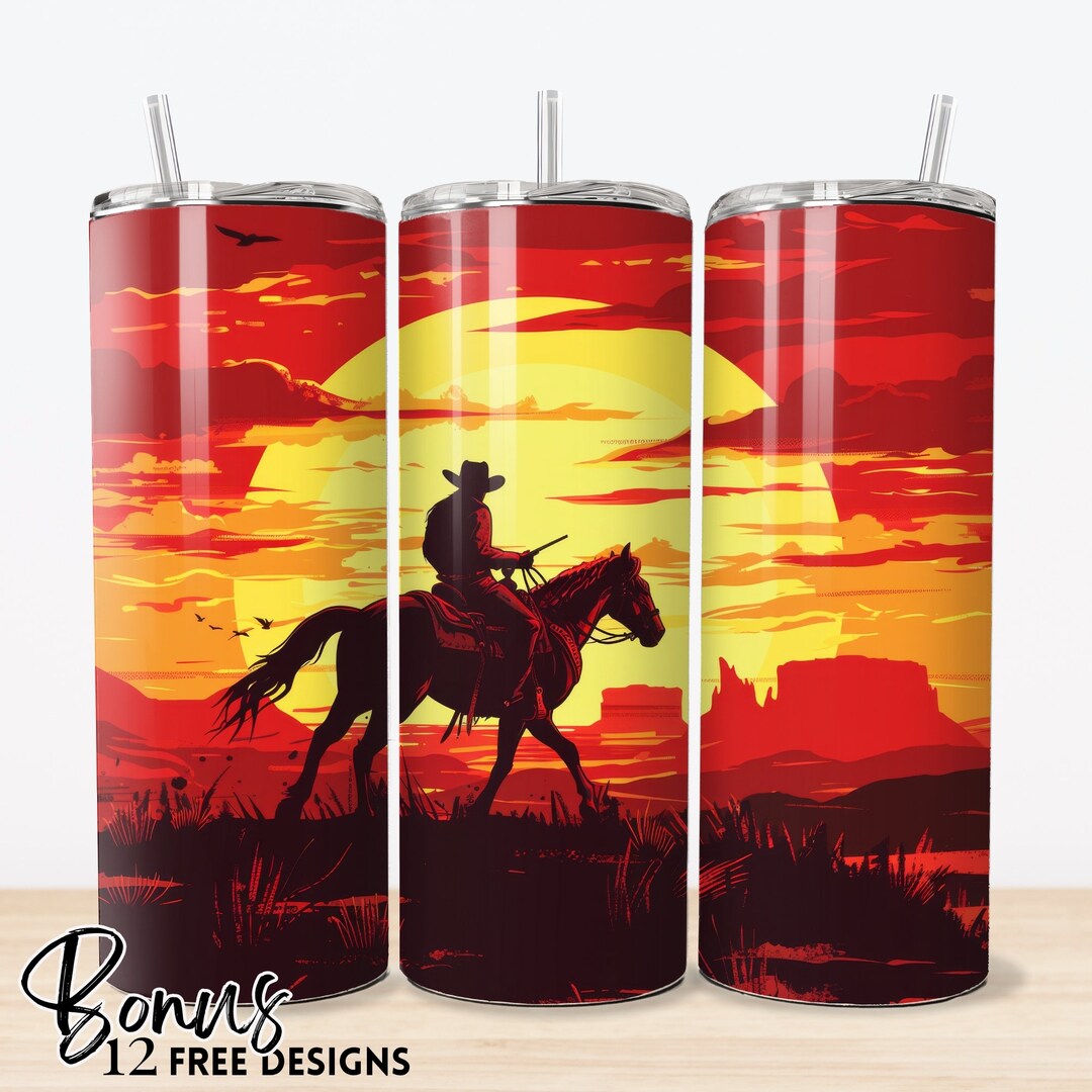 Western Tumbler Wrap, Cowboy PNG Designs, Tumbler Sublimation Designs ...