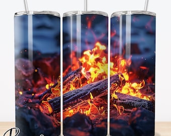 Avvolgi tumbler falò, disegni PNG fuoco, disegni sublimazione tumbler PNG, disegni tumbler skinny da 20 once, download digitale istantaneo #240223T06