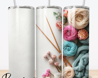 Avvolgi tumbler lavorato a maglia, Design PNG lavorato a maglia, Disegni sublimazione tumbler PNG, Design tumbler magro da 20 once, Download digitale istantaneo #240304S01