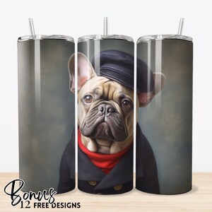 Dog Tumbler Wrap, Dog Portrait PNG Designs, Tumbler Sublimation Designs PNG, 20oz Skinny Tumbler Designs, Instant Digital  #240217T11