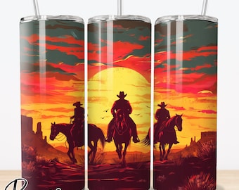Western Tumbler Wrap, Cowboy PNG Designs, Tumbler Sublimation Designs PNG, 20oz Skinny Tumbler Designs, Instant Digital Download #240219T07
