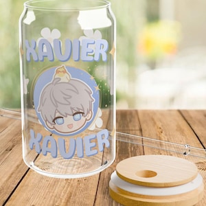 Xavier Love and Deepspace Glass Cup Otome videogame Anime Glassware Perfect Anime Gift Lads Merchandise High-Quality Etched Glass