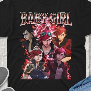 Vi Arcane T-Shirt Unisex Vintage Streetwear League of Legends Shirt Anime Apparel fanmerch lol Merchandise League of Legends Fan gift