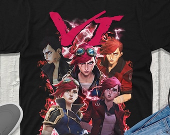 Vi Arcane T-Shirt Unisex Vintage Streetwear League of Legends Shirt Anime Apparel fanmerch lol Merchandise League of Legends Fan gift