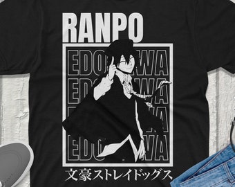Ranpo Bungou Stray Dogs T-Shirt Anime Vintage Streetwear Premium Quality Apparel Featuring Your Favorite Characters Perfect for Anime Fans
