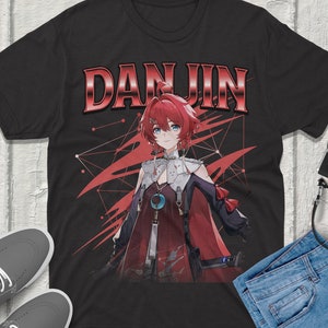 Danjin Wuthering Waves Shirt Vintage Streetwear Unique Artistic Design Featuring Your Favorite Characters! Perfect for Gamers & Anime Fans!