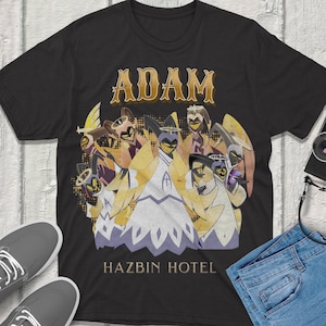 Adam Hazbin Hotel Retro T-Shirt: Stylish Trendy Apparel Featuring Your Favorite Characters! High-Quality Fabric Perfect gift for Fans!