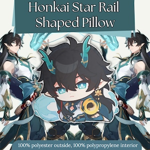 Dan Heng Imbibitor Lunae Honkai Star Rail Shaped Pillow Cute Anime Pillow Plushie: Adorable & Comfortable Featuring your Favorite Characters