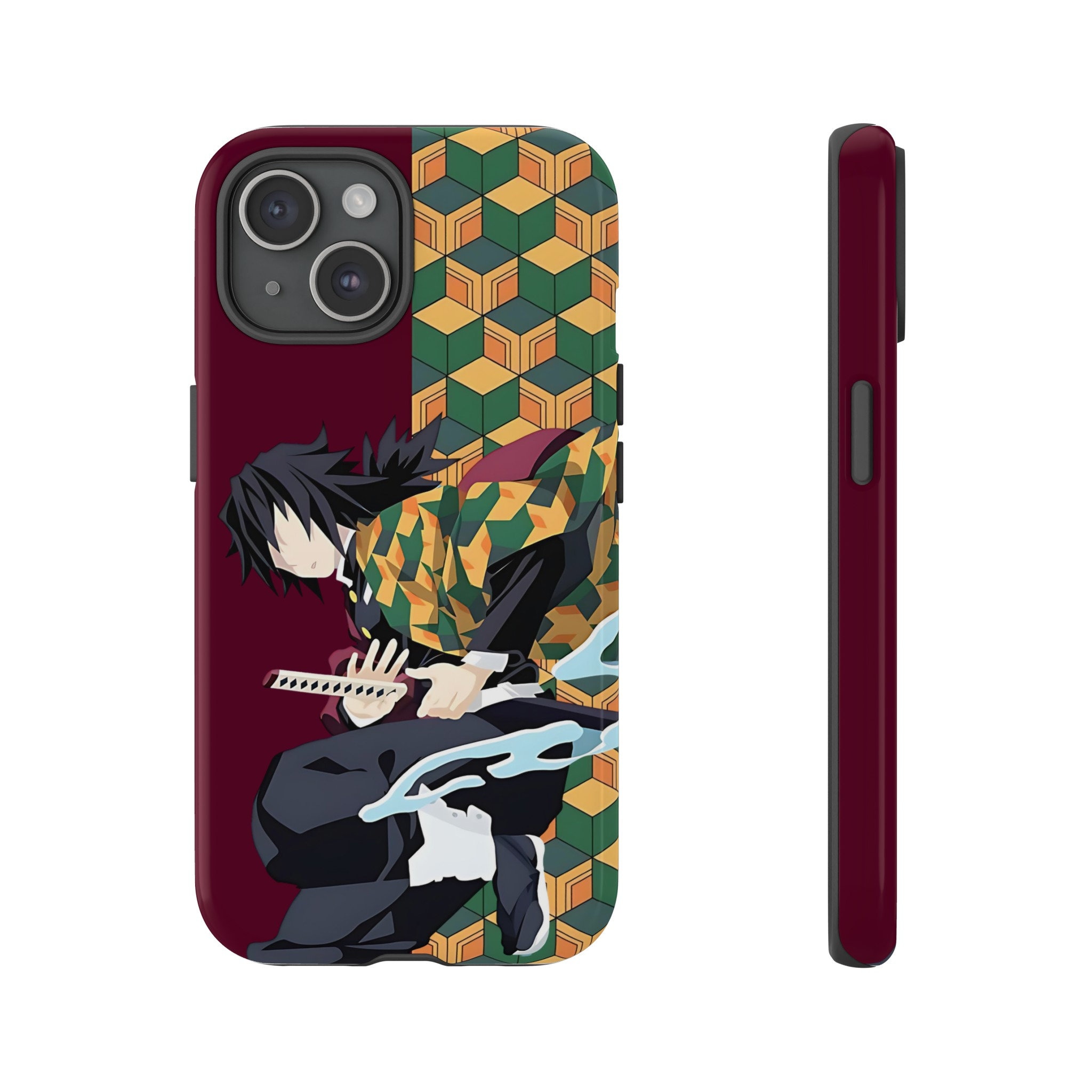冨岡義勇 鬼滅の刃 鬼滅の刃 丈夫な電話ケース (iPhone 15
