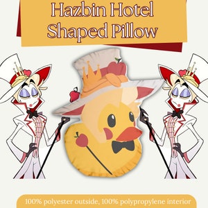 Lucifer rubber duck Hazbin Hotel Shaped Pillow - shaped Plush Cushion - Unique Fan Art Gift - Cosplay Room Decor Cute Pillow