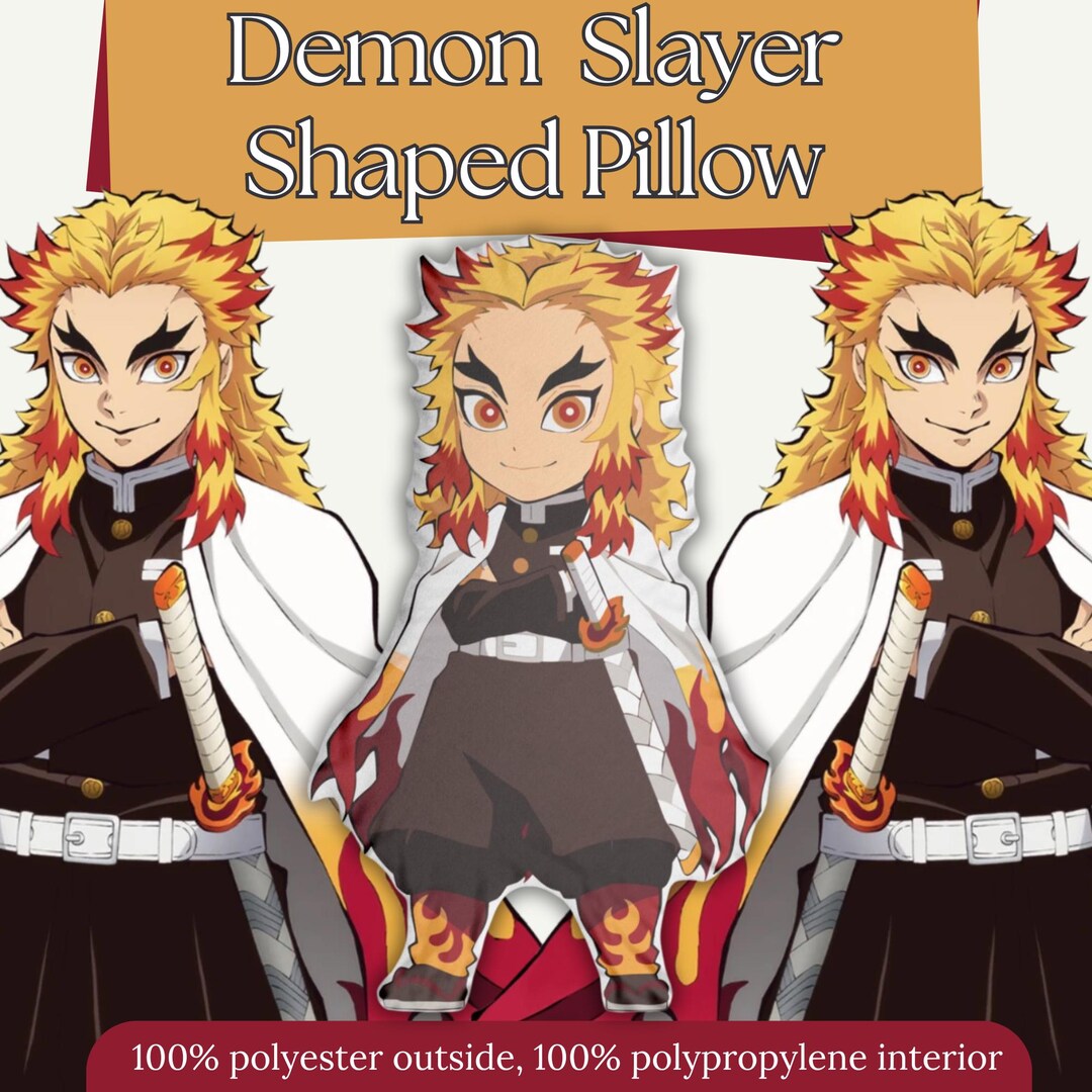 Rengoku Kimetsu No Yaiba Demon Slayer Shaped Pillow Cute Anime Plushie ...