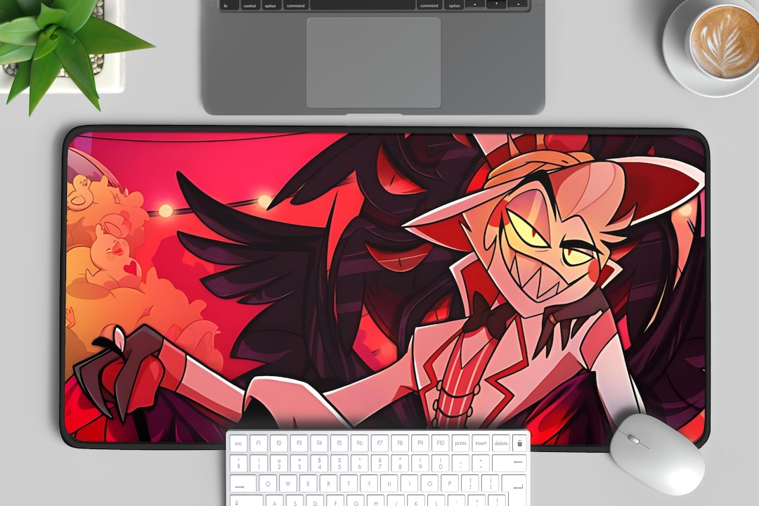 Hazbin Hotel Desk Mat: Lucifer Character, Gamer Desk Accessory - Etsy