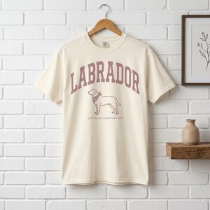 Labrador Retriever Shirt | Loyal Companion Lab Mom Tee | Vintage Collegiate Dog Mom Gift for Women | Labrador Dog Mom Birthday Present