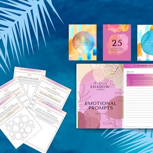Pacote digital de autoestima, diário de trabalho sombra guiado com instruções, planilhas de autoestima, planilhas de autodescoberta, afirmações de amor próprio