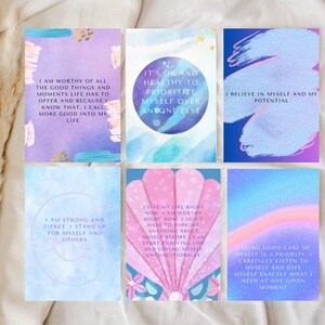 Tarjetas de afirmación de amor propio, tarjetas de afirmación digital bellamente diseñadas, impresión desde casa, afirmaciones de autoestima, regalos de cuidado personal