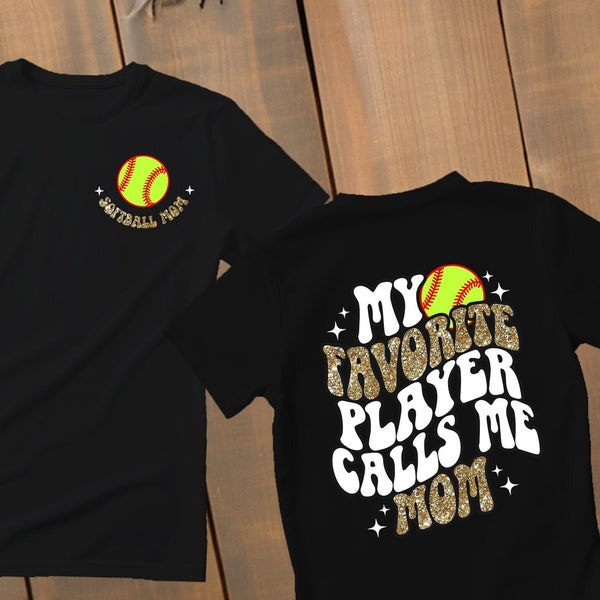 Softball Mom Shirt Glitter Custom | Softball Mom Glitter tshirt | Softball Mom tee | Custom Softball Mom T shirt | My Favorite Player Shirt