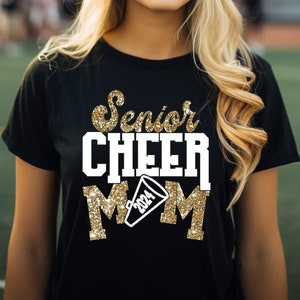 Senior Cheer Mom Shirt Custom | Senior Cheer Mom tshirt | Glitter Cheer Mom Shirt | Custom Sparkly Cheer Mom Tee