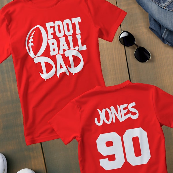 Camisa de papá de fútbol personalizada / Camiseta de papá de fútbol / Camisa de papá de fútbol / Camiseta de papá de fútbol de espíritu escolar personalizado