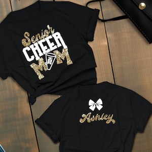 Senior Cheer Mom Shirt Custom | Senior Cheer Mom Tshirt | Glitter Cheer Mom Shirt | Custom Cheer Mom Tee | Cheer Mom Tshirt