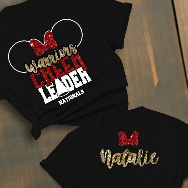 Nationals Cheerleader Shirt Custom | Custom Competition Cheer tshirt | Glitter Cheer Shirt | Custom All Star Sparkly Cheer Tshirt