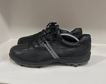 Chaussures de golf Ecco Gore-Tex vintage noires pour hommes, pointure 9