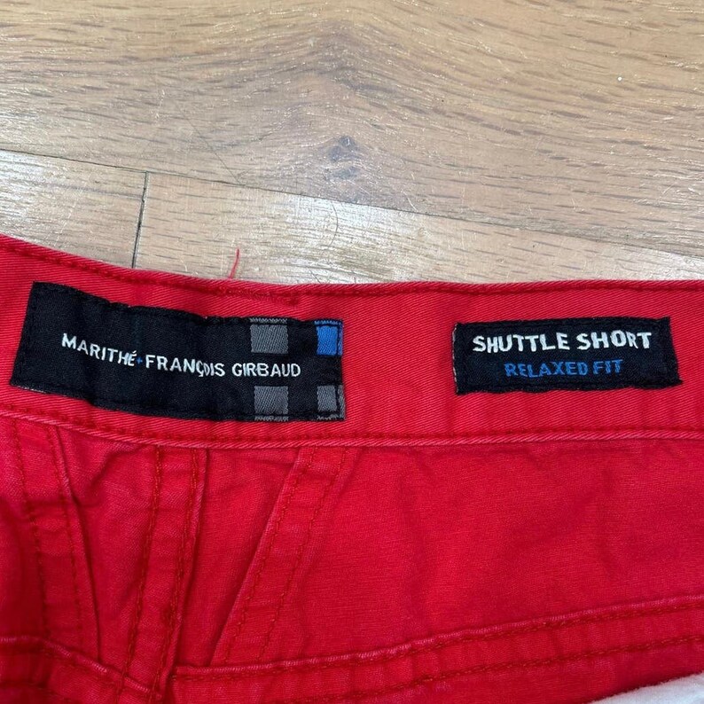 Men's Vintage Marithe Francois Girbaud Cargo Red Shuttle Shorts Relaxed 42 image 2