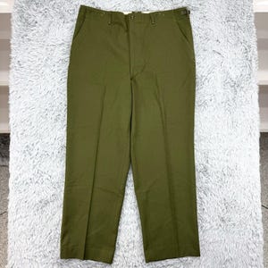 Pantaloni da campo M-1951 da uomo, lunghi XL, 44x33,5, verdi, vintage anni '50, in lana, militari, guerra di Corea