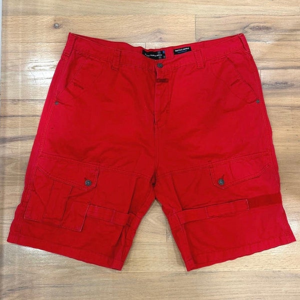 Men's Vintage Marithe Francois Girbaud Cargo Red Shuttle Shorts Relaxed 42