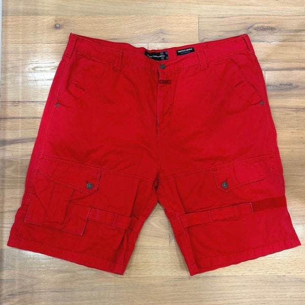 Hombres Vintage Marithe Francois Girbaud Cargo Red Shuttle Shorts Relajado 42